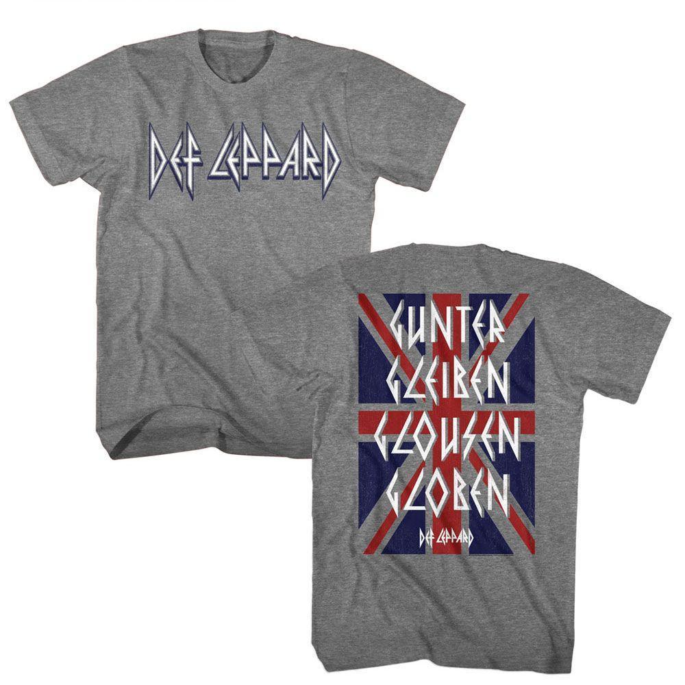 Def Leppard Gunter Gleiben Front And Back Graphite Heather T-Shirt